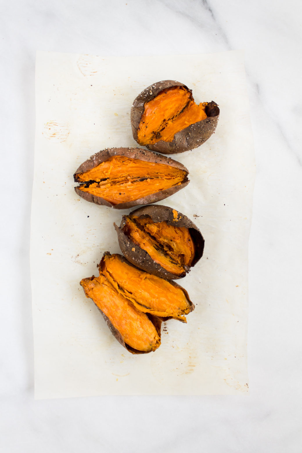 slow roasted sweet potatoes with spiced maple pecans and maple bourbon ...